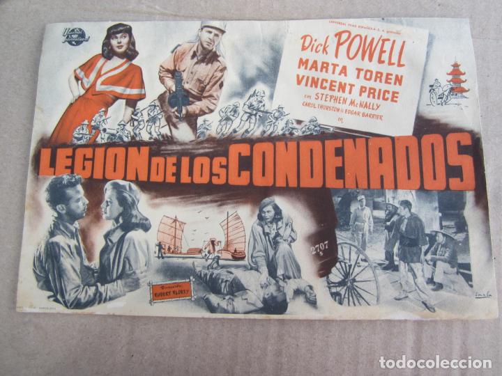 Cine: FOLLETO GRANDE .LEGION DE CONDENADOS , DICK POWELL ,