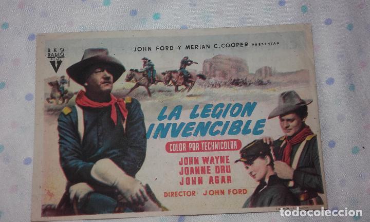 Folhetos de m&atilde;o de filmes antigos de cinema: LA LEGION INVENCIBLE John Wayne CINE NUEVO