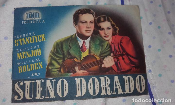 Folhetos de m&atilde;o de filmes antigos de cinema: SUE&Ntilde;O DORADO -