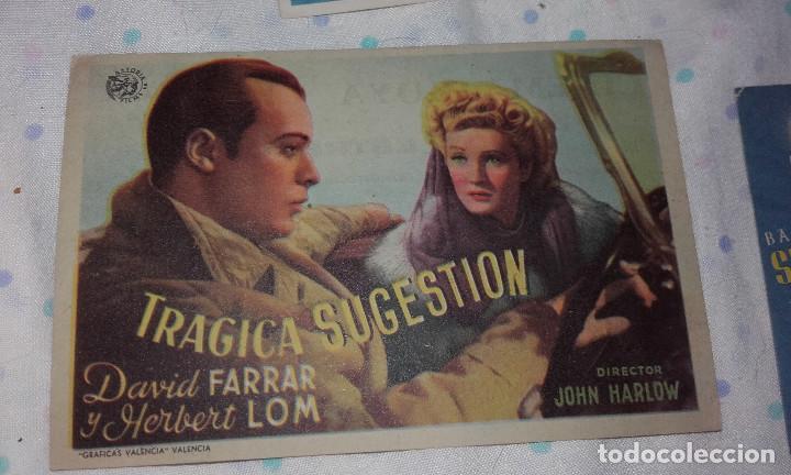 Folhetos de m&atilde;o de filmes antigos de cinema: TRAGICA SUGESTION  -  CINEMA GOYA