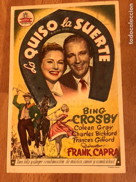 Cine: Programa cifesa la quiso la suerte.bing crosby.frank capra - Foto 1