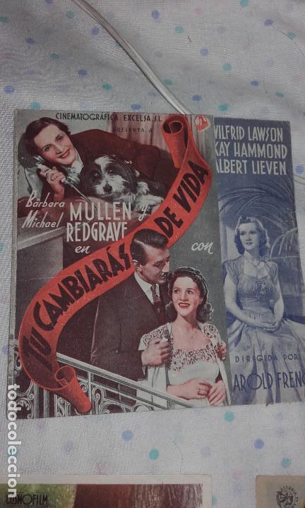 Folhetos de m&atilde;o de filmes antigos de cinema: TU CAMBIARAS DE VIDA - CINE FAMILIAR