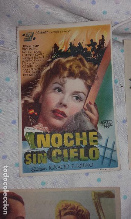 Folhetos de m&atilde;o de filmes antigos de cinema: NOCHE SIN CIELO  -  ALMACENES ANALBERT