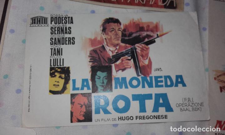 Folhetos de m&atilde;o de filmes antigos de cinema: LA MONEDA ROTA