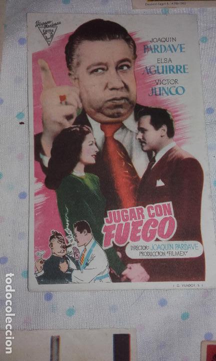 Folhetos de m&atilde;o de filmes antigos de cinema: JUGAR CON FUEGO
