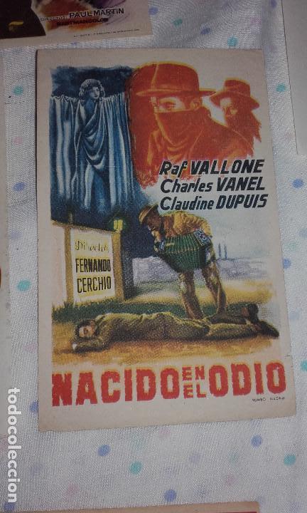 Folhetos de m&atilde;o de filmes antigos de cinema: NACIDO EN EL ODIO