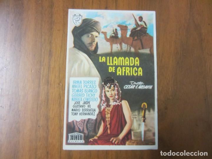 Cine: PROGRAMA DE CINE FOLLETO DE MANO -LA LLAMADA DE AFRICA- A&Ntilde;OS 50 SIN PUBLICIDAD