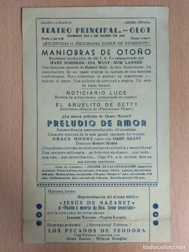 Cine: PRELUDIO DE AMOR - PROGRAMA DE MANO DOBLE CON PUBLICIDAD - Foto 3