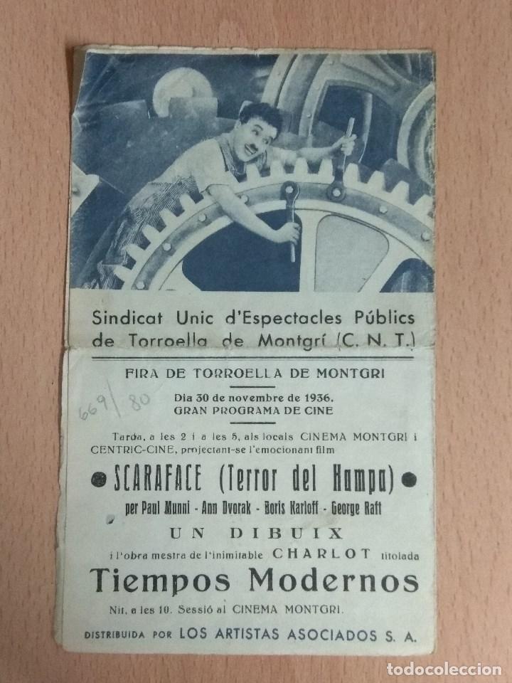 Cine: TIEMPOS MODERNOS - PROGRAMA DOBLE DE 1936 - Foto 2