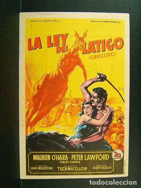 Cine: LA LEY DEL LATIGO-CINE OLIMPIA-LEWIS MILESTONE-MAUREEN O'HARA-PETER LAWFORD-SOLIGO-1953-PERFECTO.