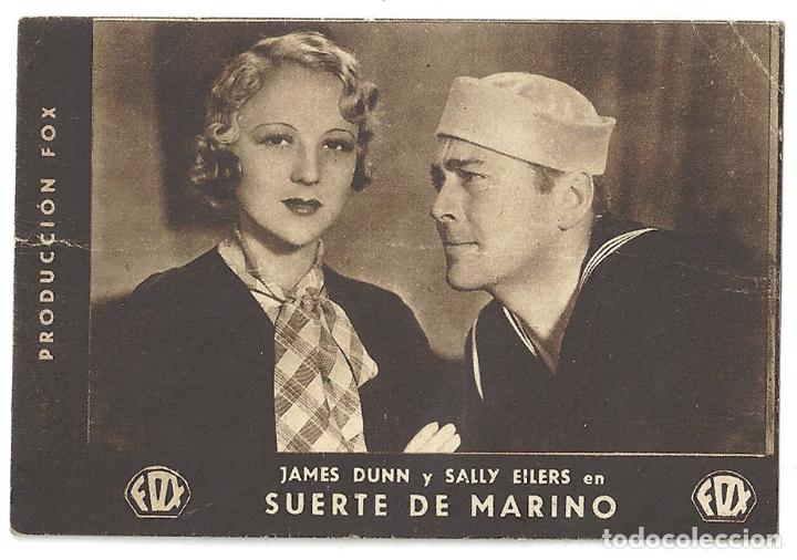 Cine: PTEB 037 SUERTE DE MARINO PROGRAMA TARJETA FOX SALLY EILERS JAMES DUNN B - Foto 1