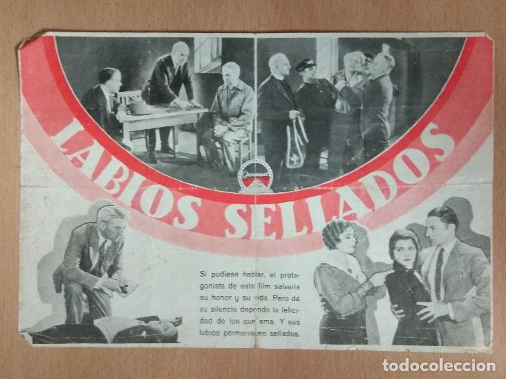 Cine: LABIOS SELLADOS (1930) - PROGRAMA DE MANODO DOBLE SIN PUBLICIDAD. - Foto 2