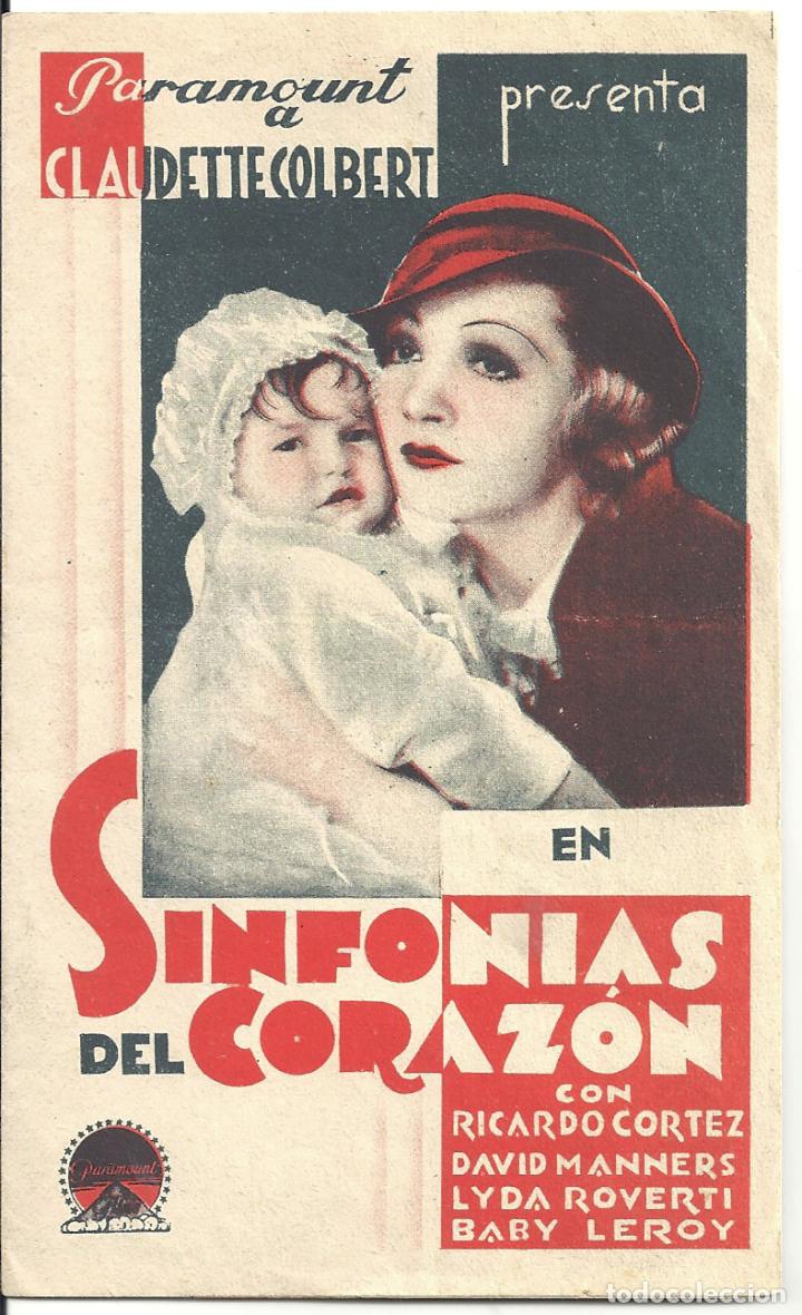 Cine: PTCC 024 SINFONIAS DEL CORAZON PROGRAMA DOBLE PARAMOUNT CLAUDETTE COLBERT RICARDO CORTEZ - Foto 1