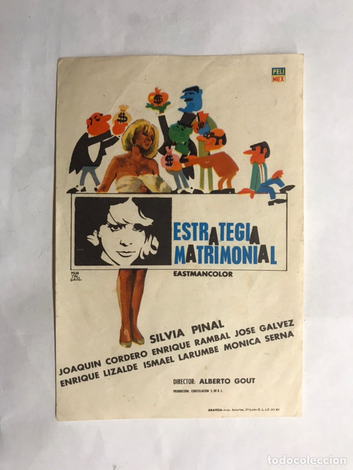 Cinema: CINE. Folleto de Mano. Estrategia Matrimonial. Director. Alberto Gout (a.1966)