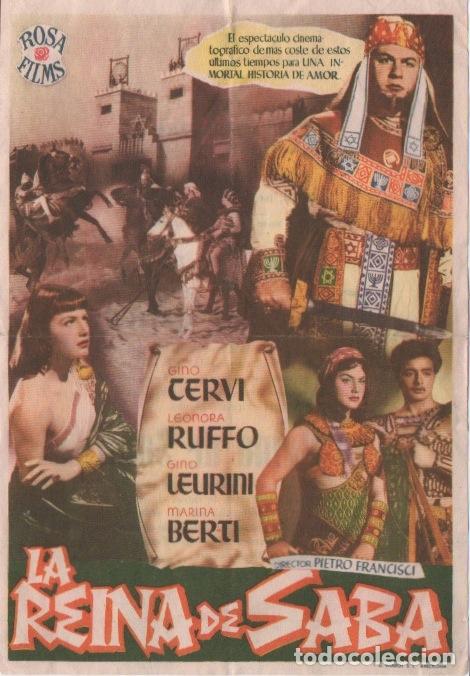 Cinema: PROGRAMA DE CINE. LA REINA DE SABA CON PUBLICIDAD CINE UNIVERSAL CINE NACIONAL