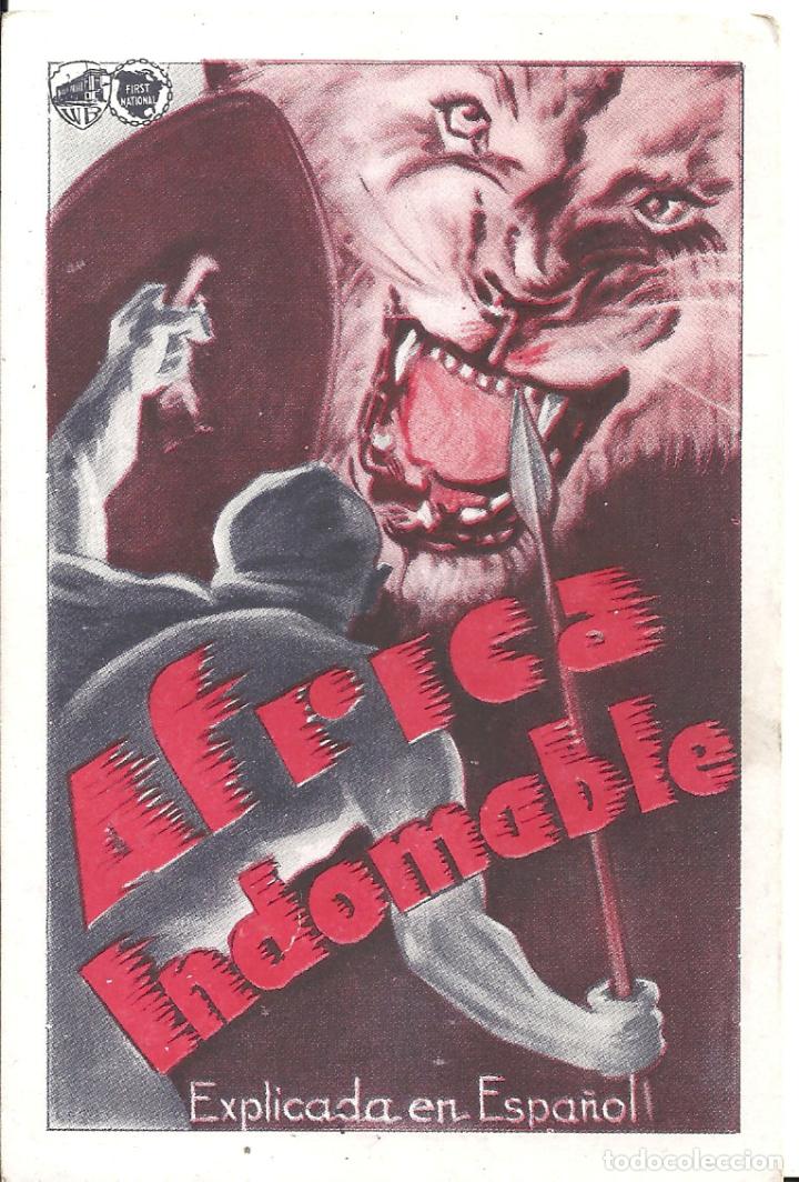 Cine: PTEB 039 AFRICA INDOMABLE PROGRAMA TARJETA WARNER DOCUMENTAL - Foto 1