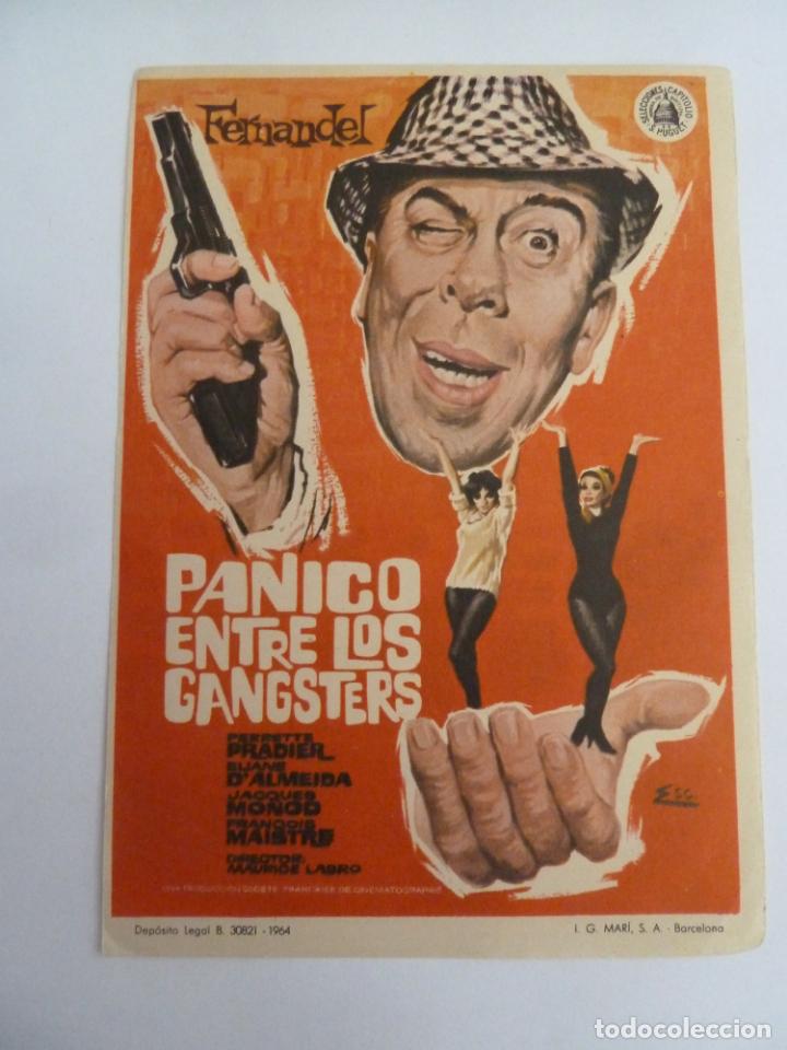 Cinema: panico entre los gangsters fernandel folleto de mano original perfecto estado