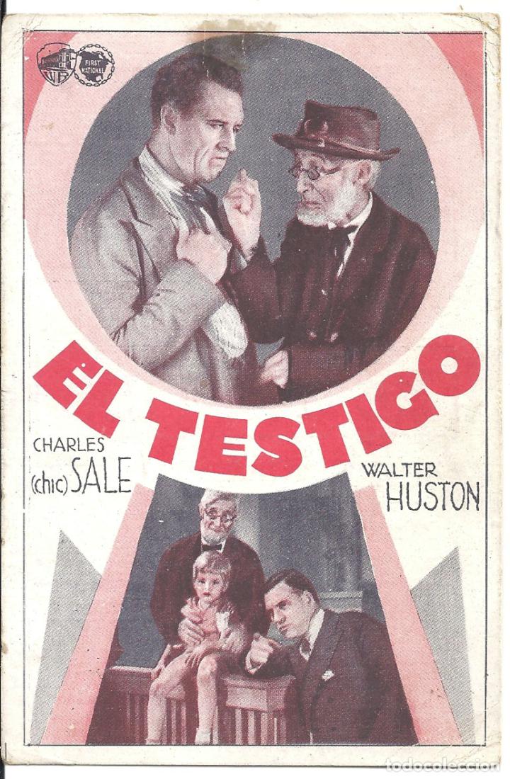 Cine: PTEB 043 EL TESTIGO PROGRAMA TARJETA WARNER WALTER HUSTON WILLIAM A. WELLMAN - Foto 1