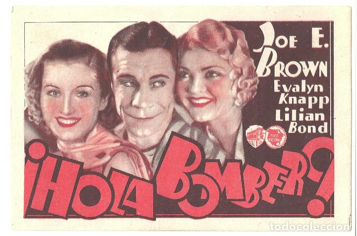 Cine: PTEB 043 HOLA BOMBERO PROGRAMA TARJETA WARNER JOE E BROWN EVALYN KNAPP - Foto 1
