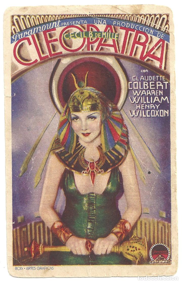 Cine: PTEB 043 CLEOPATRA PROGRAMA TARJETA PARAMOUNT CLAUDETTE COLBERT CECIL B. DEMILLE - Foto 1