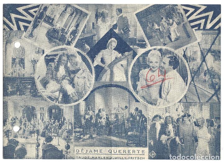 Cine: PTEB 044 DEJAME QUERERTE PROGRAMA DOBLE ACE WILLY FRITSCH TRUDE MARLEN - Foto 2
