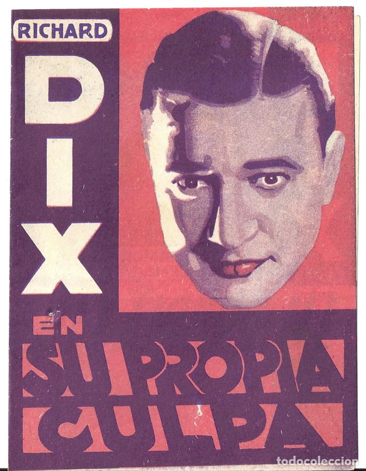 Cine: PTEB 045 SU PROPIA CULPA PROGRAMA DOBLE RKO SICE RICHARD DIX - Foto 1