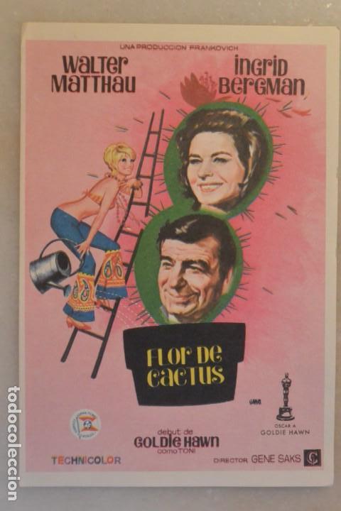 Folhetos de m&atilde;o de filmes antigos de cinema: PROGRAMA FOLLETO  FLOR DE CACTUS. SIN PUBLICIDAD. POR JANO