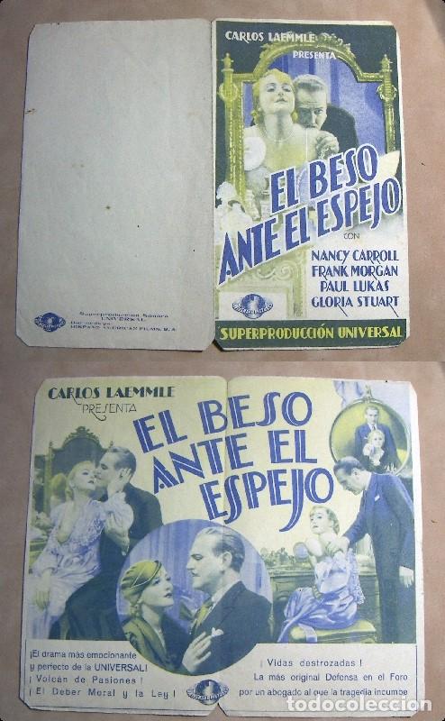 Cine: PROGRAMA DE MANO DOBLE EL BESO ANTE EL ESPEJO - Foto 1
