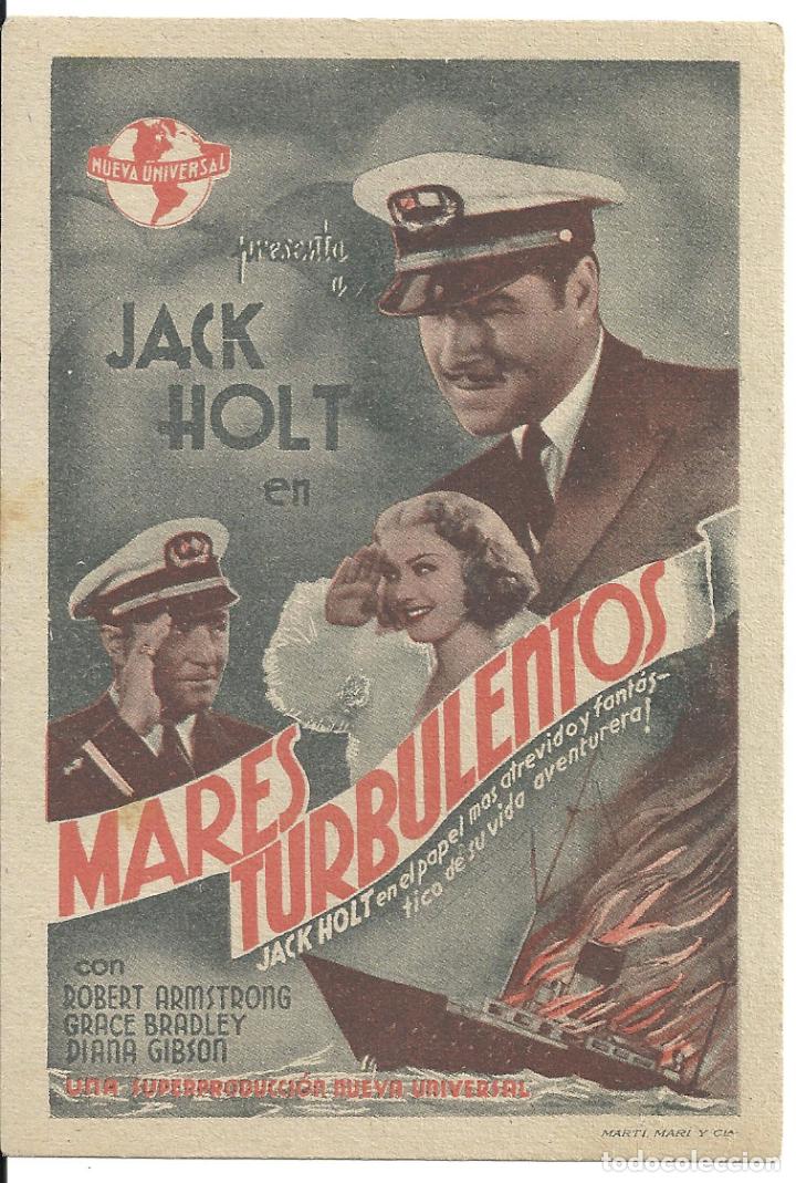 Cine: PTEB 052 MARES TURBULENTOS PROGRAMA TARJETA UNIVERSAL JACK HOLT ROBERT ARMSTRONG - Foto 1