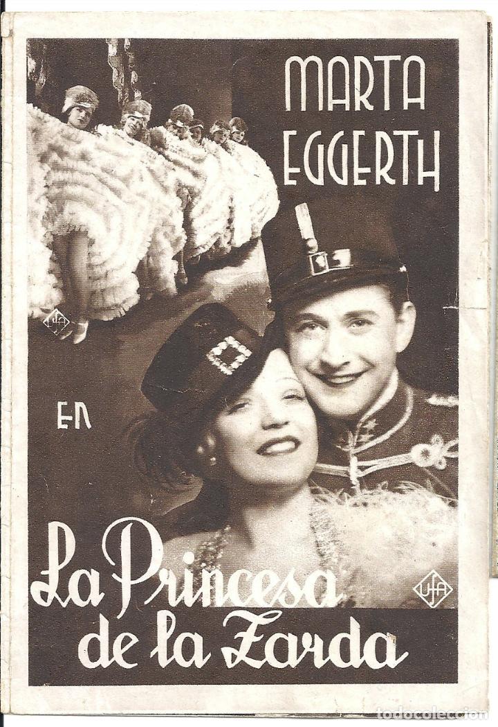 Cine: PTEB 053 LA PRINCESA DE LA ZARDA PROGRAMA DOBLE ACE MARTHA EGGERTH HANS SHONKER - Foto 1