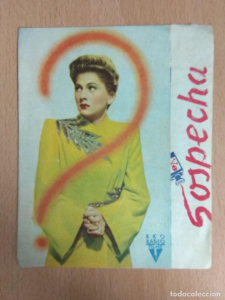 Cine: SOSPECHA 1944 - PROGRAMA DE MANO DOBLE CON PUBLICIDAD - Foto 1