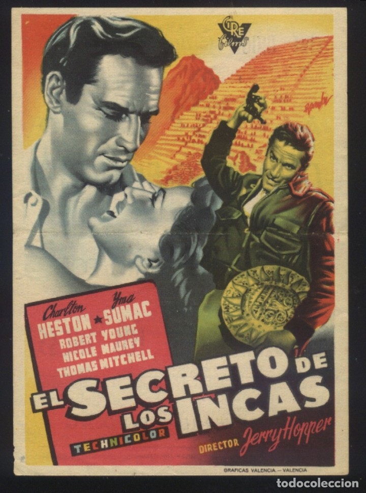 Cine: Q-06050- EL SECRETO DE LOS INCAS (The Secret of the Incas) (CINE GOYA - ZARAGOZA) Charlton Heston