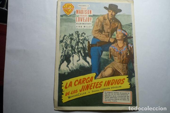 Cine: programa la carga de los jinetes indios .-guy madison -publicidad rialto -d.benito???? - Foto 1