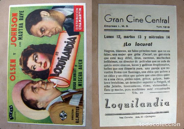 Cine: PROGRAMA DE MANO LOQUILANDIA PUBLICIDAD GRAN CINE CENTRAL - Foto 1
