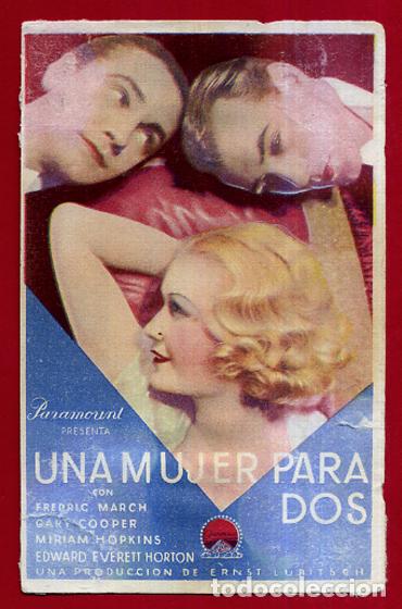 Folhetos de m&atilde;o de filmes antigos de cinema: UNA MUJER PARA DOS , TARJETA , ORIGINAL , PM10918