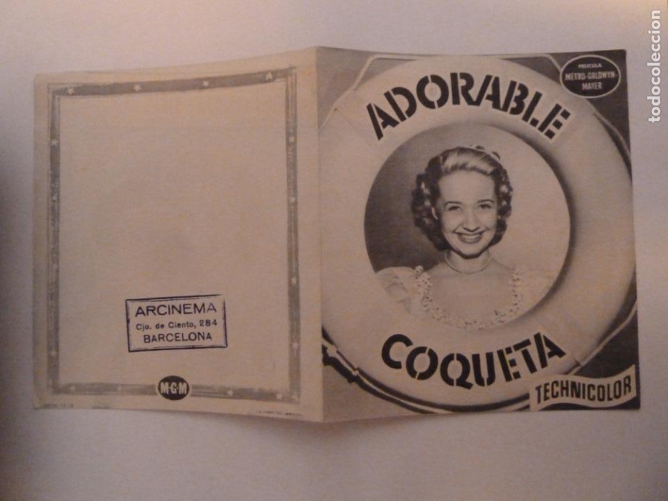 Folhetos de m&atilde;o de filmes antigos de cinema: adorable coqueta  folleto de mano original estreno perfecto estado
