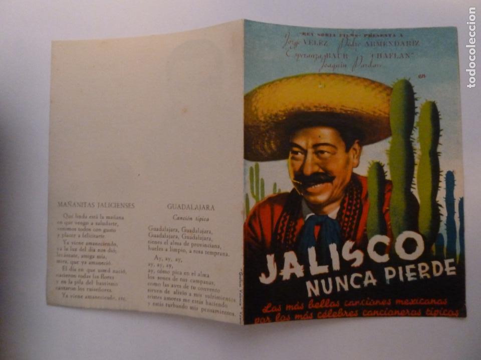 Folhetos de m&atilde;o de filmes antigos de cinema: jalisco nunca pierde folleto de mano original estreno perfecto estado