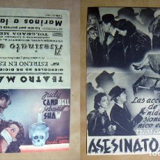 Cine: PROGRAMA DE CINE DOBLE ASESINATO EN SOHO 1944 PUBLICIDAD TEATRO MAIQUEZ. Lote 141565030
