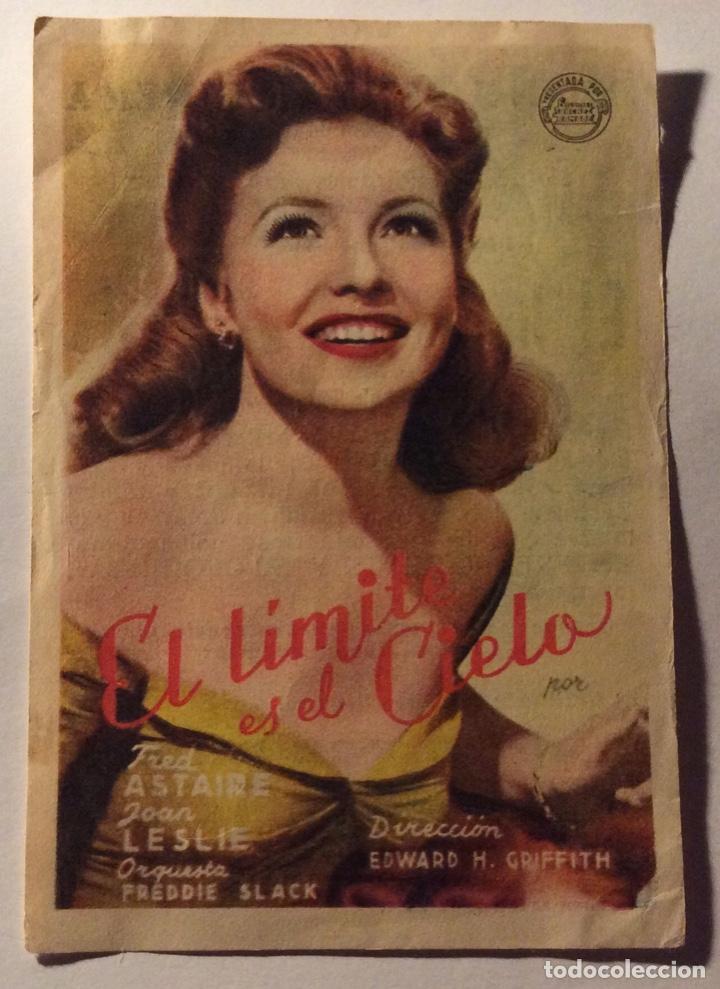 Folhetos de m&atilde;o de filmes antigos de cinema: FOLLETO DE MANO EL LIMITE DEL CIELO. PUBLICIDAD MONUMENTAL CINEMA