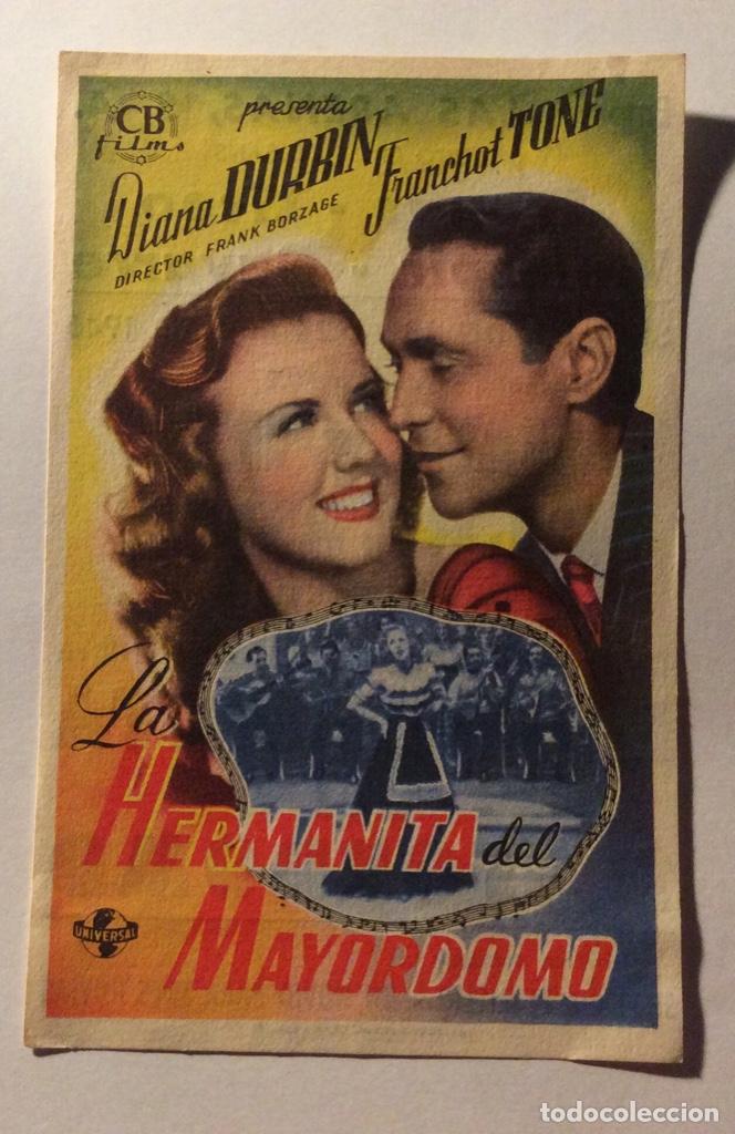 Folhetos de m&atilde;o de filmes antigos de cinema: FOLLETO DE MANO LA HERMANITA DEL MAYORDOMO. PUBLICIDAD EMPRESA LAS ARENAS