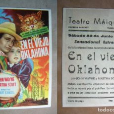 Cine: PROGRAMA DE CINE EN EL VIEJO OKLAHOMA 1946 PUBLICIDAD TEATRO MAIQUEZ. Lote 142058122
