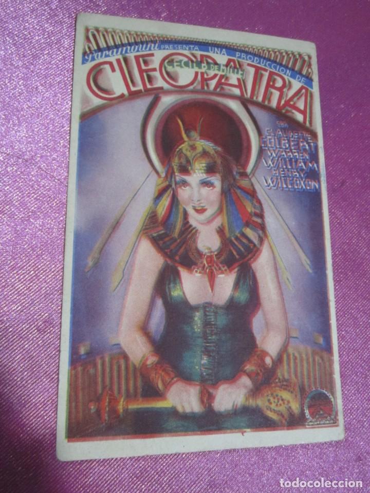 Cine: CLEOPATRA PROGRAMA DE CINE TARJETA . A&Ntilde;O 1935. C16 41 - Foto 1