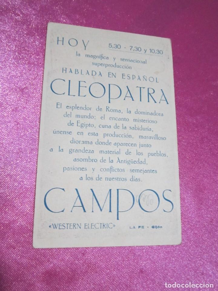Cine: CLEOPATRA PROGRAMA DE CINE TARJETA . A&Ntilde;O 1935. C16 41 - Foto 4