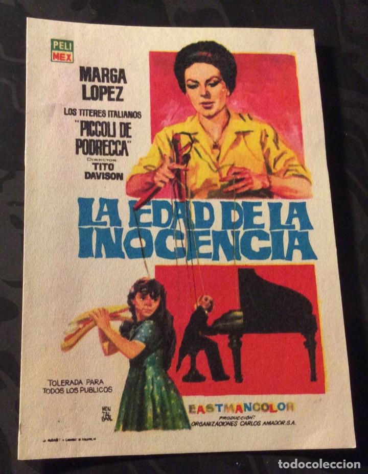 Kino: FOLLETO DE MANO LA EDAD DE LA INOCENCIA. SIN PUBLICIDAD
