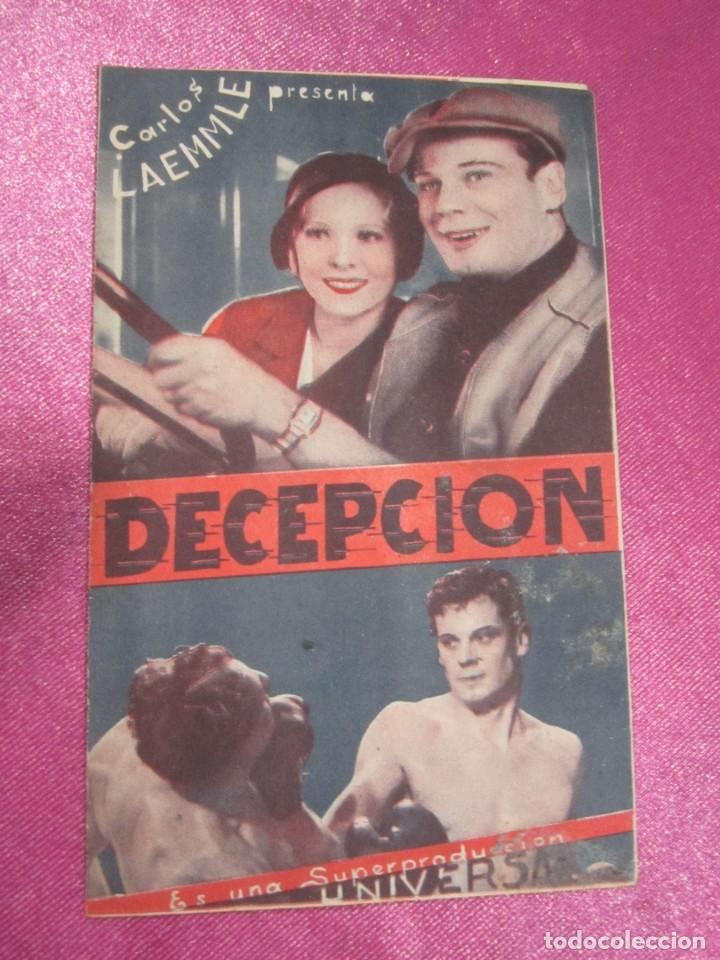 Folhetos de m&atilde;o de filmes antigos de cinema: DECEPCION  CARLOS LAEMMLE  PROGRAMA DE CINE DOBLE
