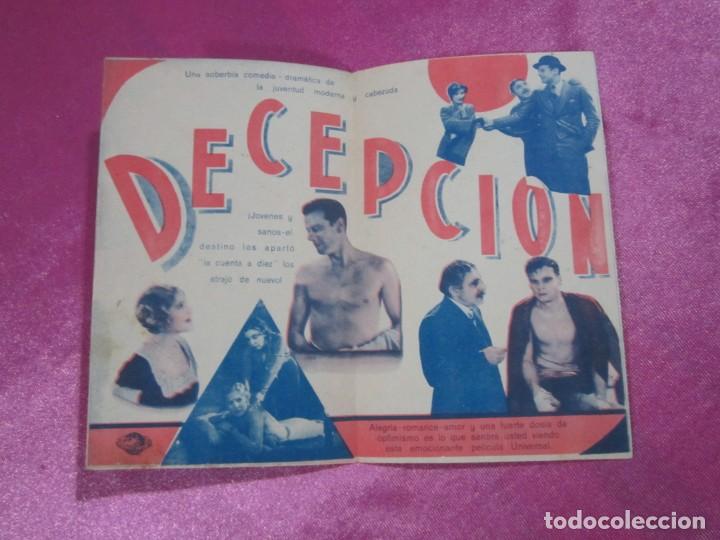 Cine: DECEPCION  CARLOS LAEMMLE  PROGRAMA DE CINE DOBLE - Foto 2