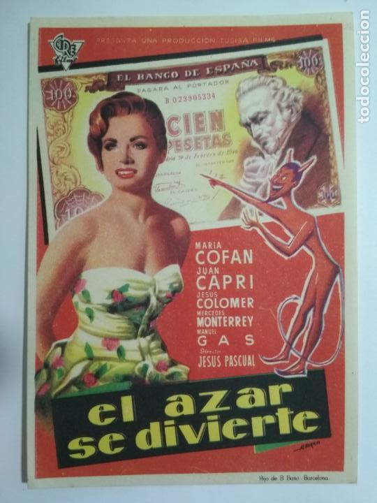  Flyers Publicitaires de films Anciens: EL AZAR SE DIVIERTE CON MARIA COFAN, A&Ntilde;OS 70, SIN PUBLICIDAD