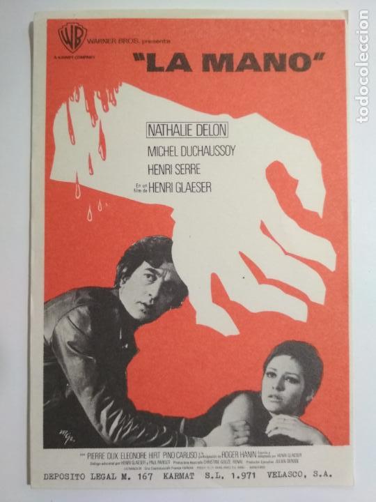  Flyers Publicitaires de films Anciens: LA MANO CON NATHALIE DELON, A&Ntilde;OS 70, SIN PUBLICIDAD