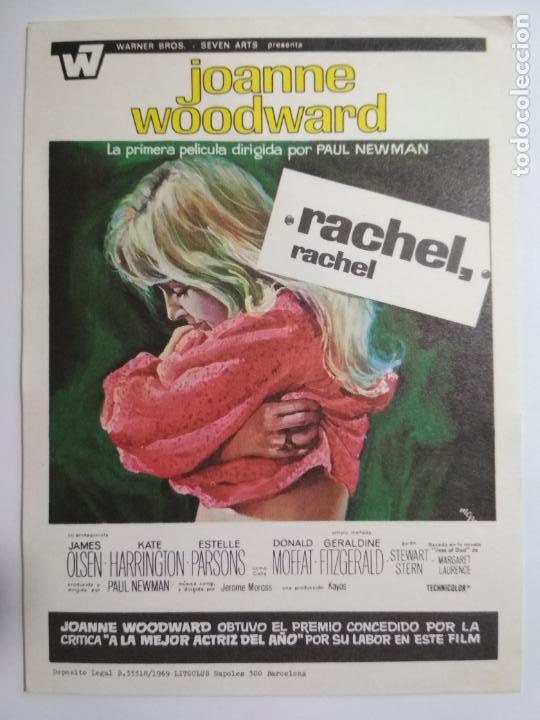  Flyers Publicitaires de films Anciens: RACHEL CON JOANNE WOODWARD, A&Ntilde;OS 60, SIN PUBLICIDAD