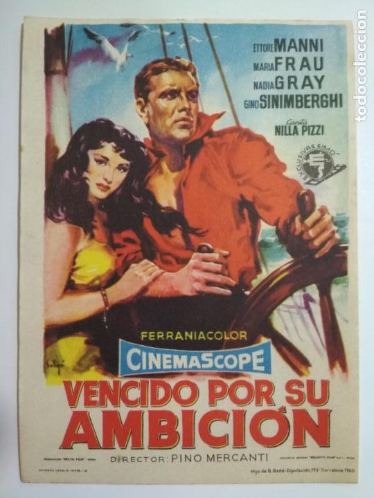  Flyers Publicitaires de films Anciens: VENCIDO POR SU AMBICION CON ETTORE MANNI, A&Ntilde;OS 60, SIN PUBLICIDAD